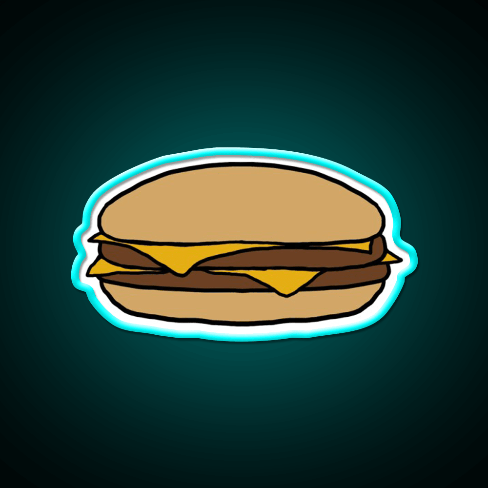 Double Cheeseburger Fast Food Led Neon Sign For Burger Place Wall Art Rgb Color - Shineneon
