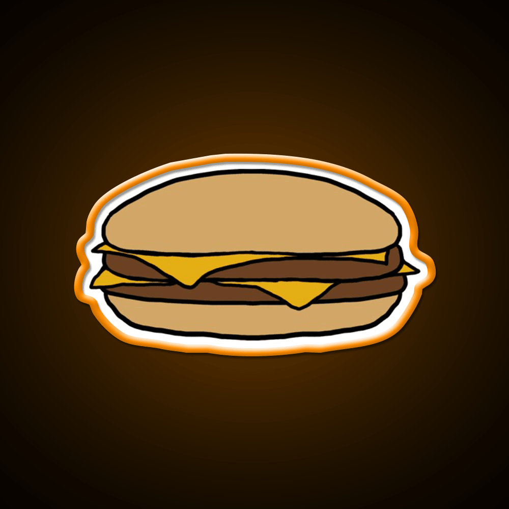 Double Cheeseburger Fast Food Led Neon Sign For Burger Place Wall Art Rgb Color - Shineneon