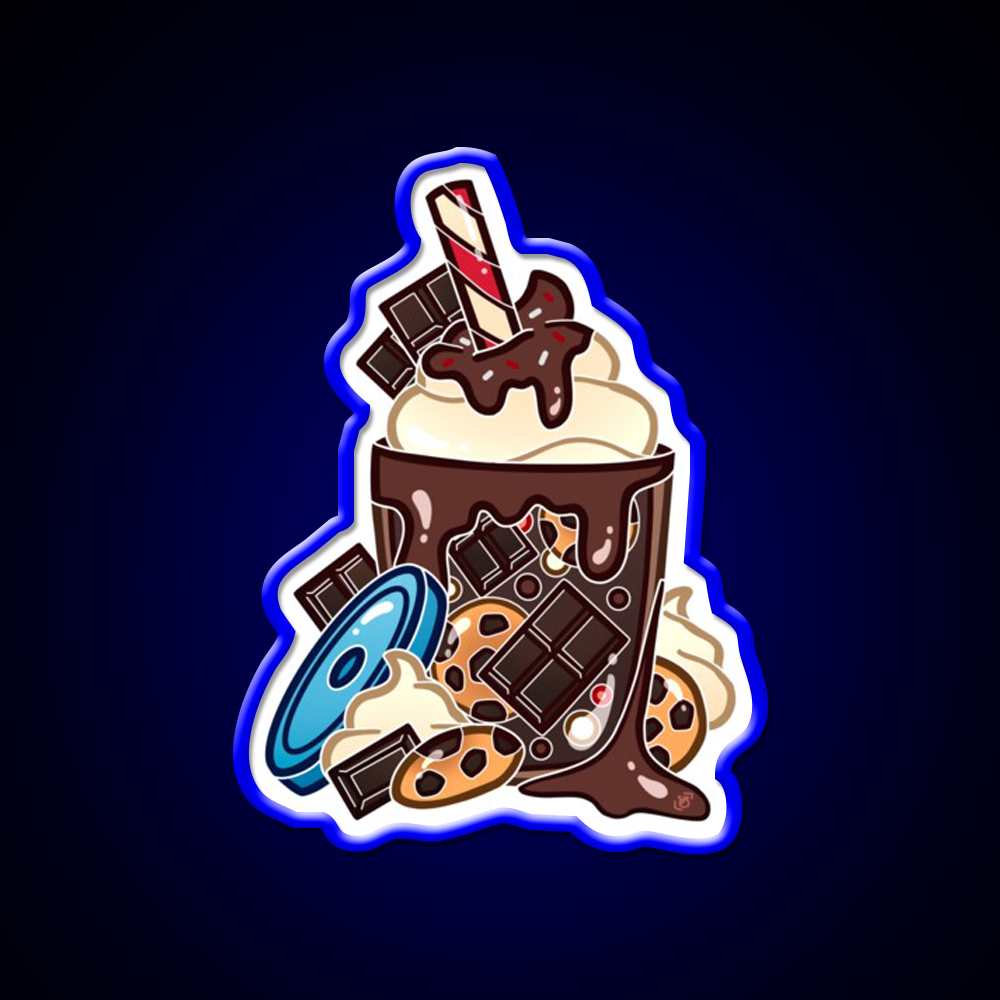 Double Chocolate Milkshake Fast Food Led Neon Sign For Burger Place Rgb Color