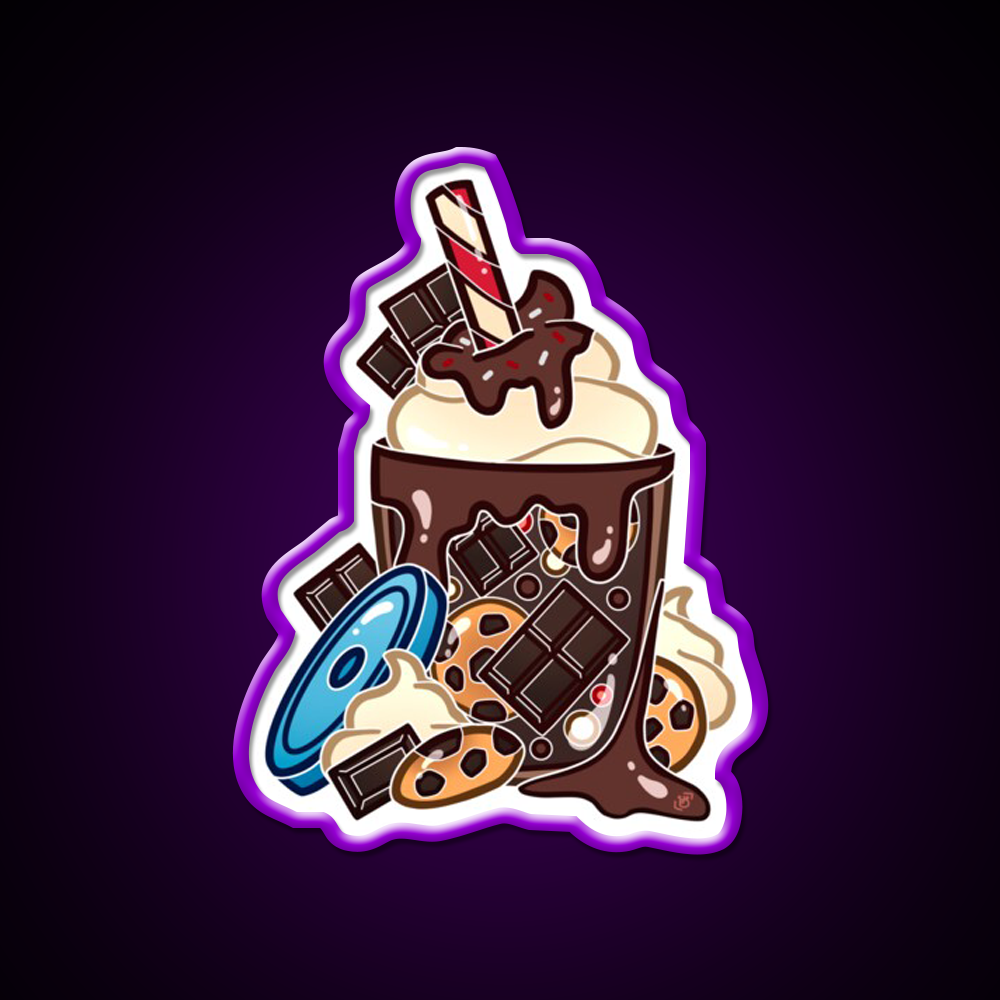 Double Chocolate Milkshake Fast Food Led Neon Sign For Burger Place Rgb Color