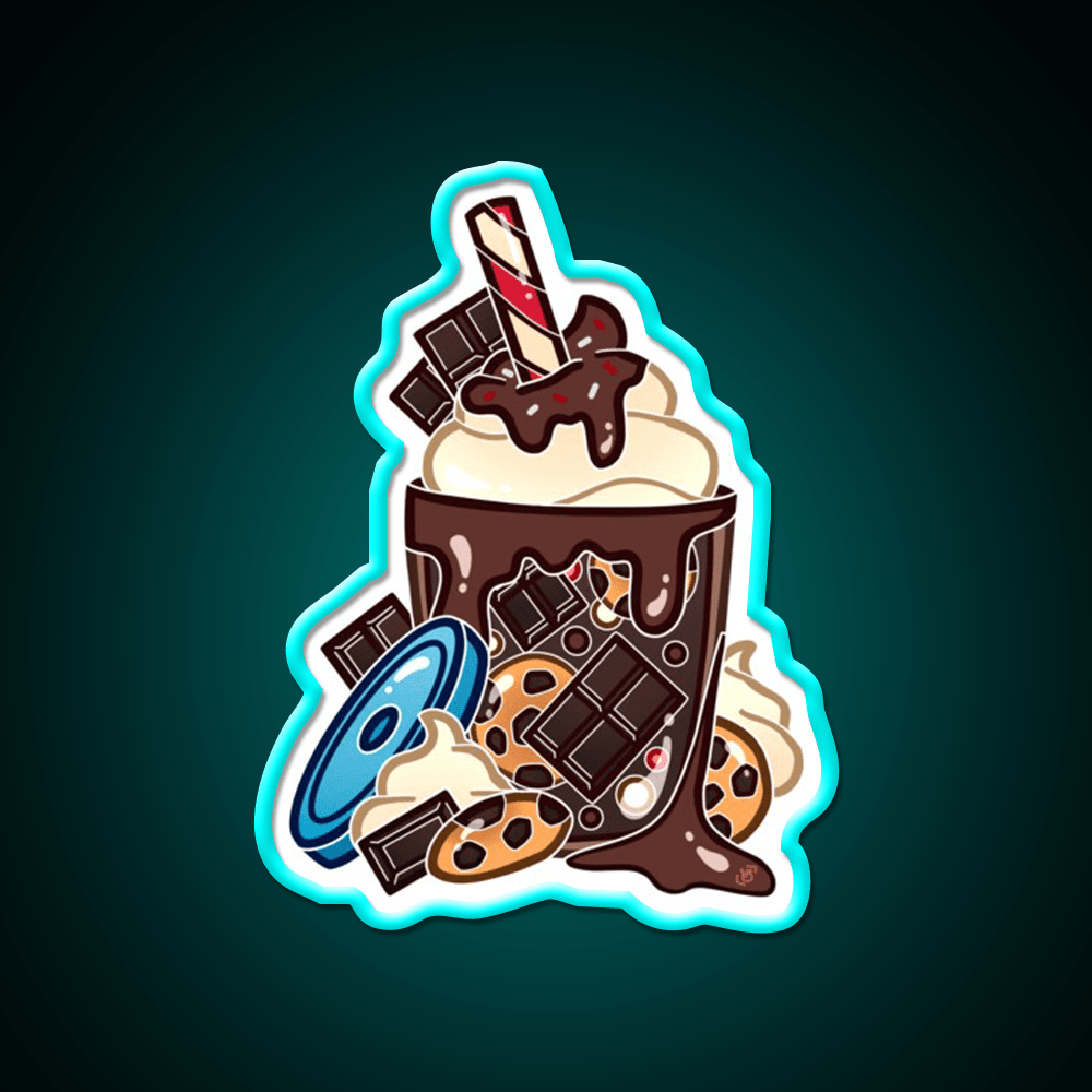 Double Chocolate Milkshake Fast Food Led Neon Sign For Burger Place Rgb Color - Shineneon