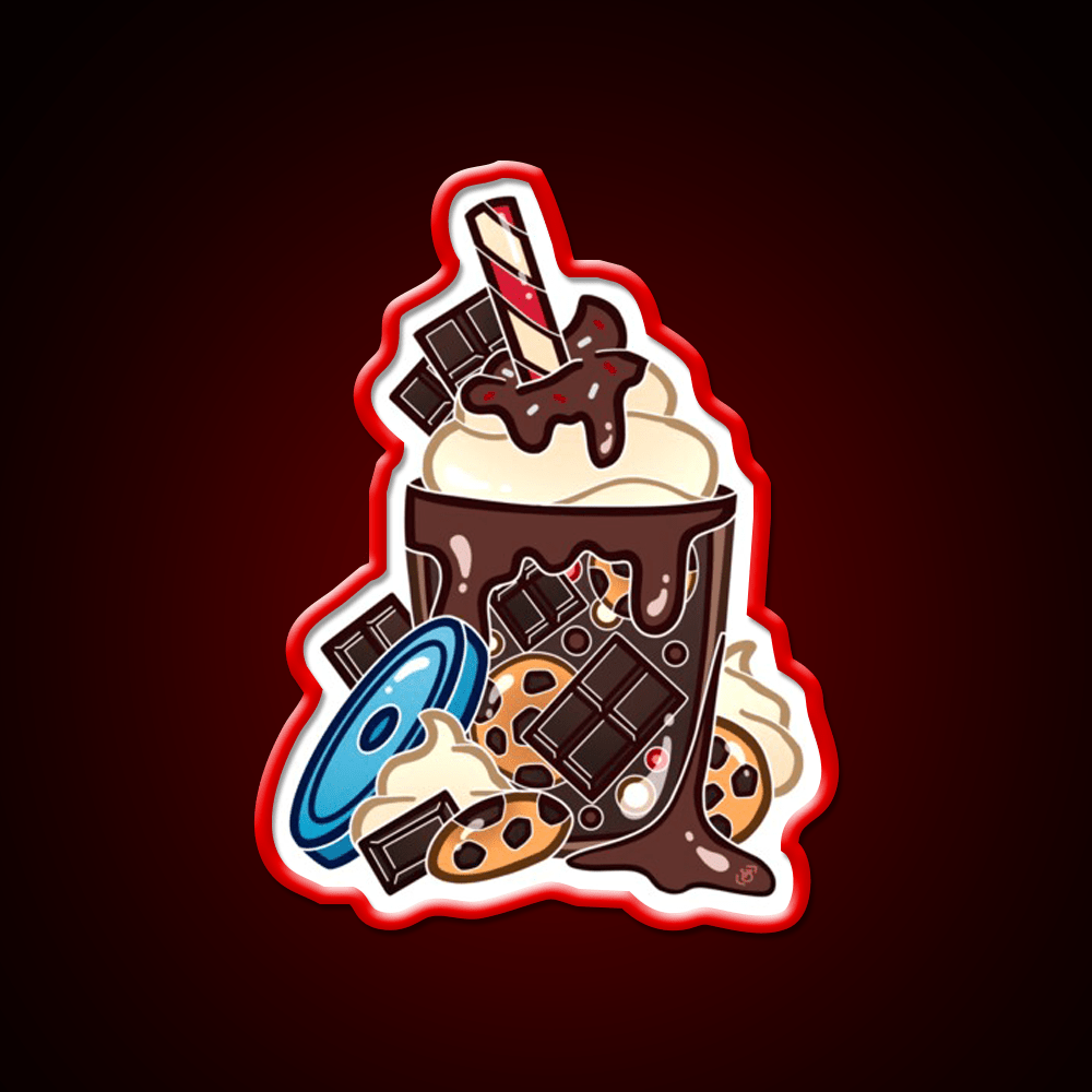 Double Chocolate Milkshake Fast Food Led Neon Sign For Burger Place Rgb Color - Shineneon