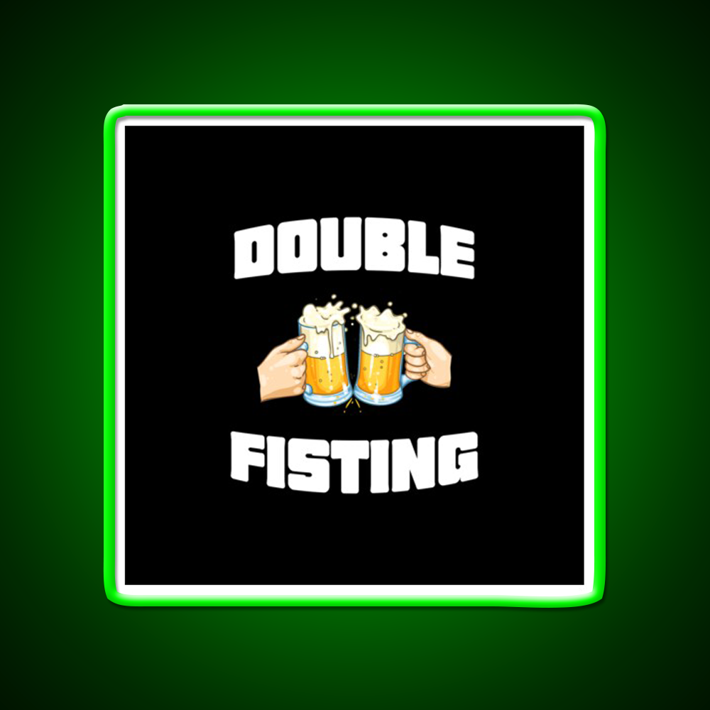 Double Fisting Man Cave Bar Led Neon Sign