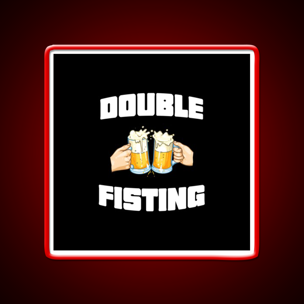 Double Fisting Man Cave Bar Led Neon Sign