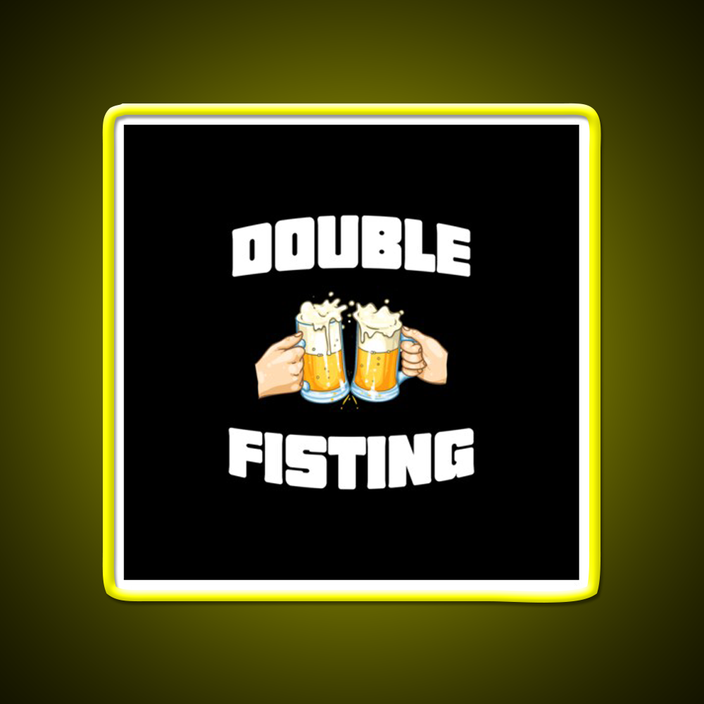 Double Fisting Man Cave Bar Led Neon Sign