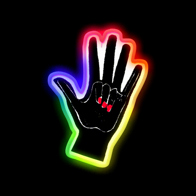 Double Handed Nail Salon Led Neon Sign Rgb Color