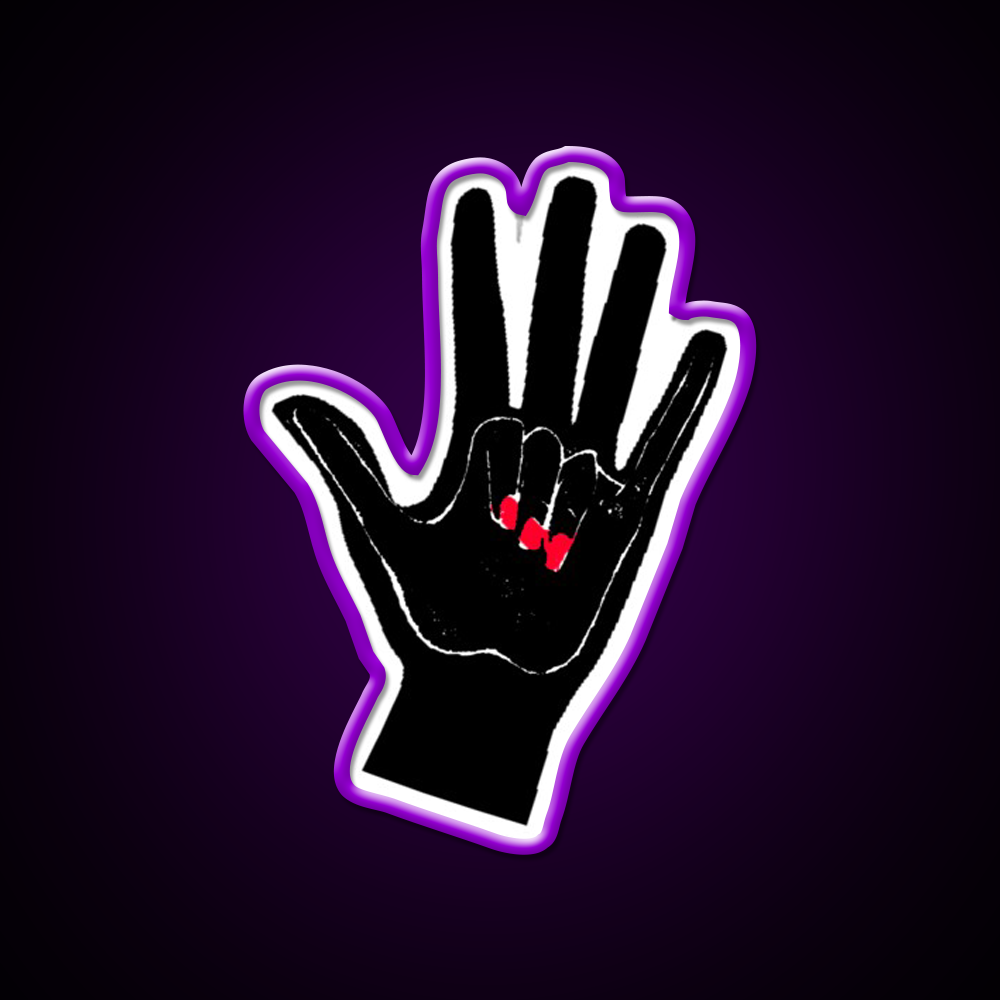 Double Handed Nail Salon Led Neon Sign Rgb Color