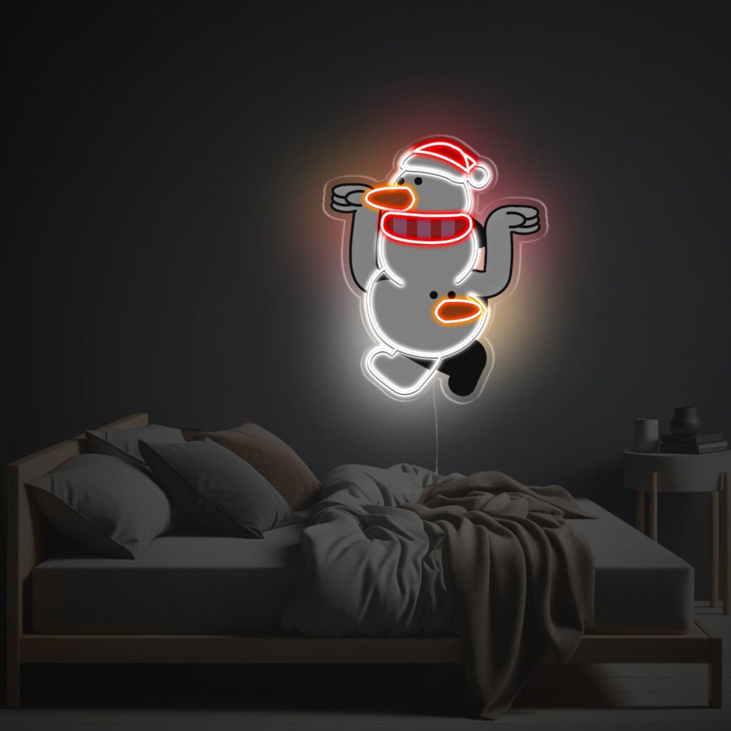 Double Head Snow Man Led Neon Acrylic Artwork | Shineneon