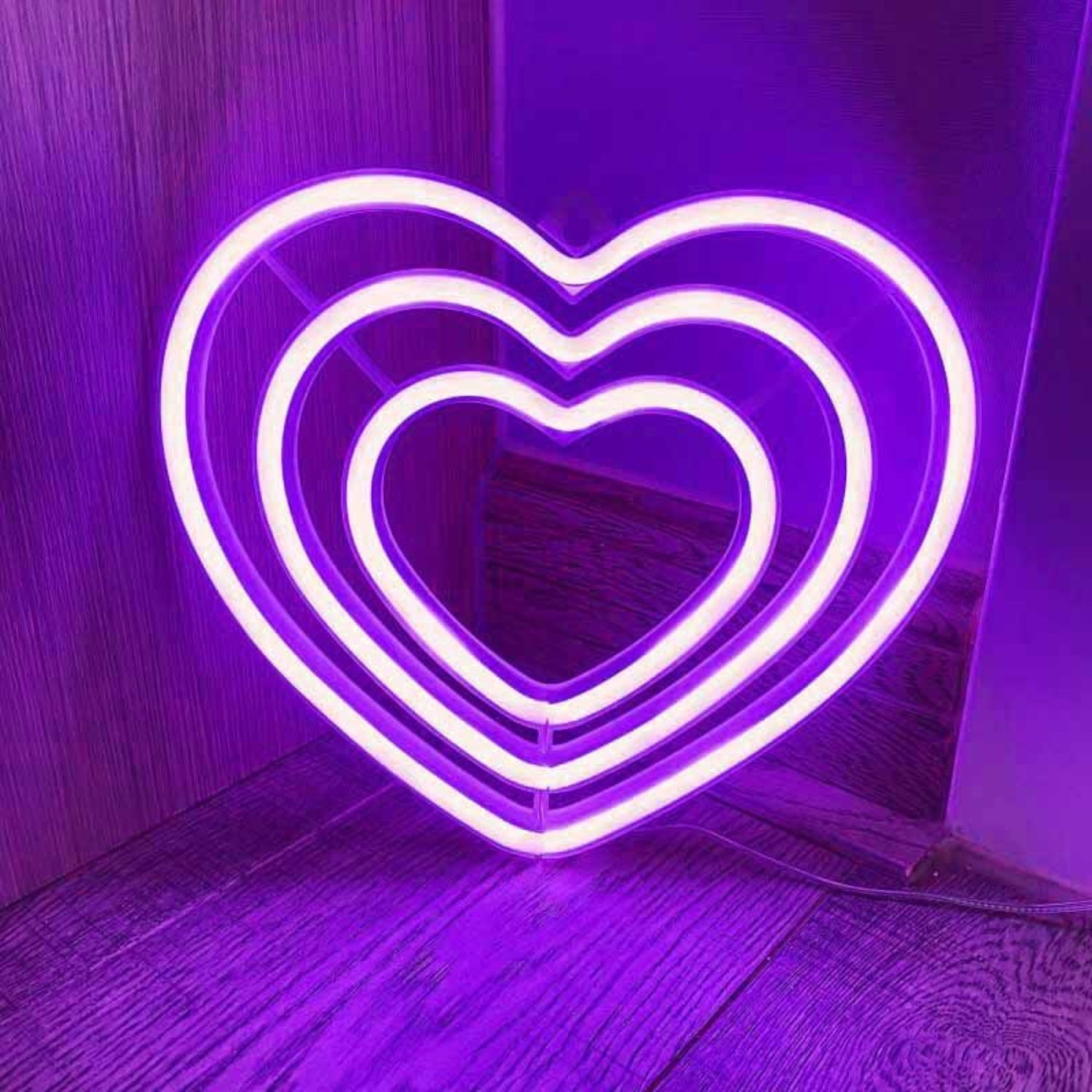 Double Heart Led Neon Sign For Wall Decor | Shineneon
