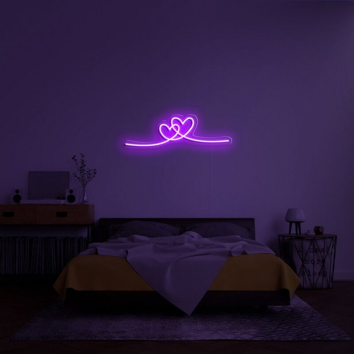 Double Heart Neon Sign For Romantic Decor | Shineneon