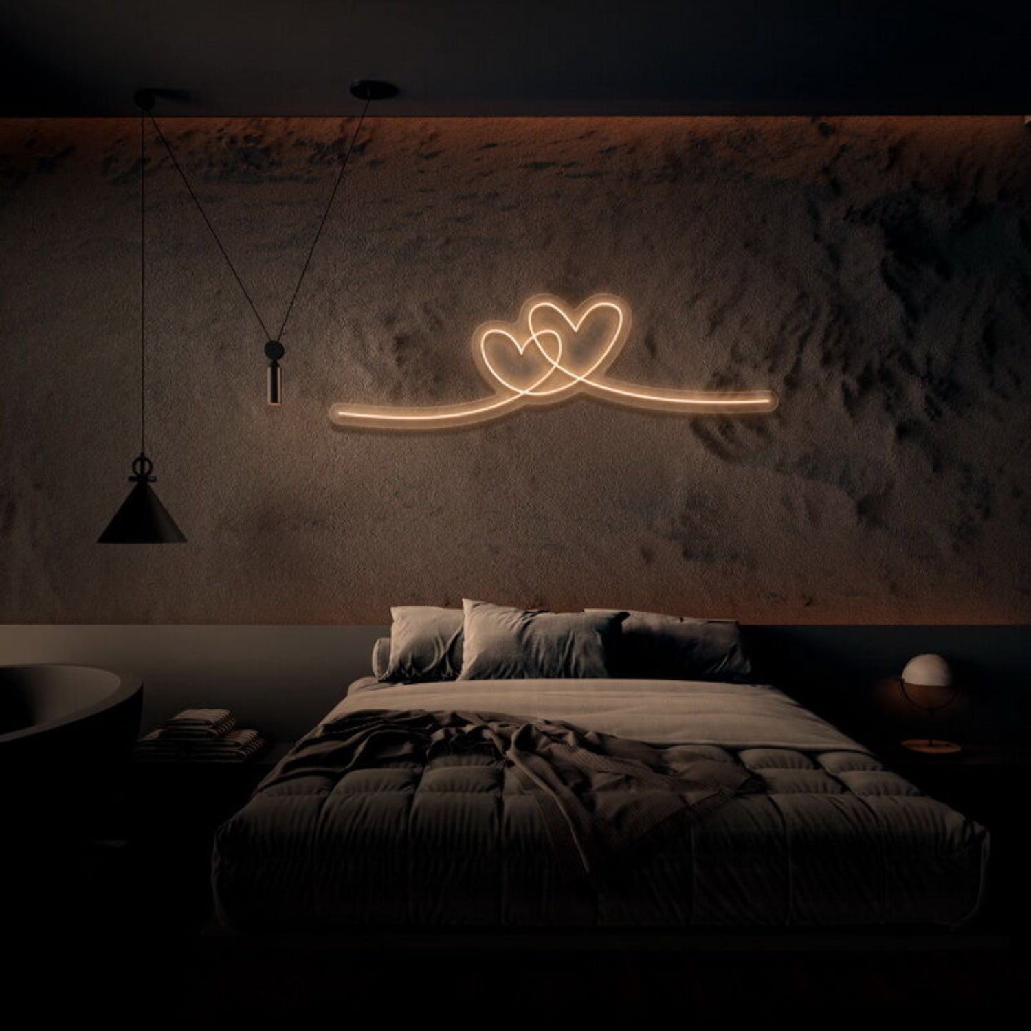 Double Heart Neon Sign Perfect For Romantic And Loving Spaces | Shineneon