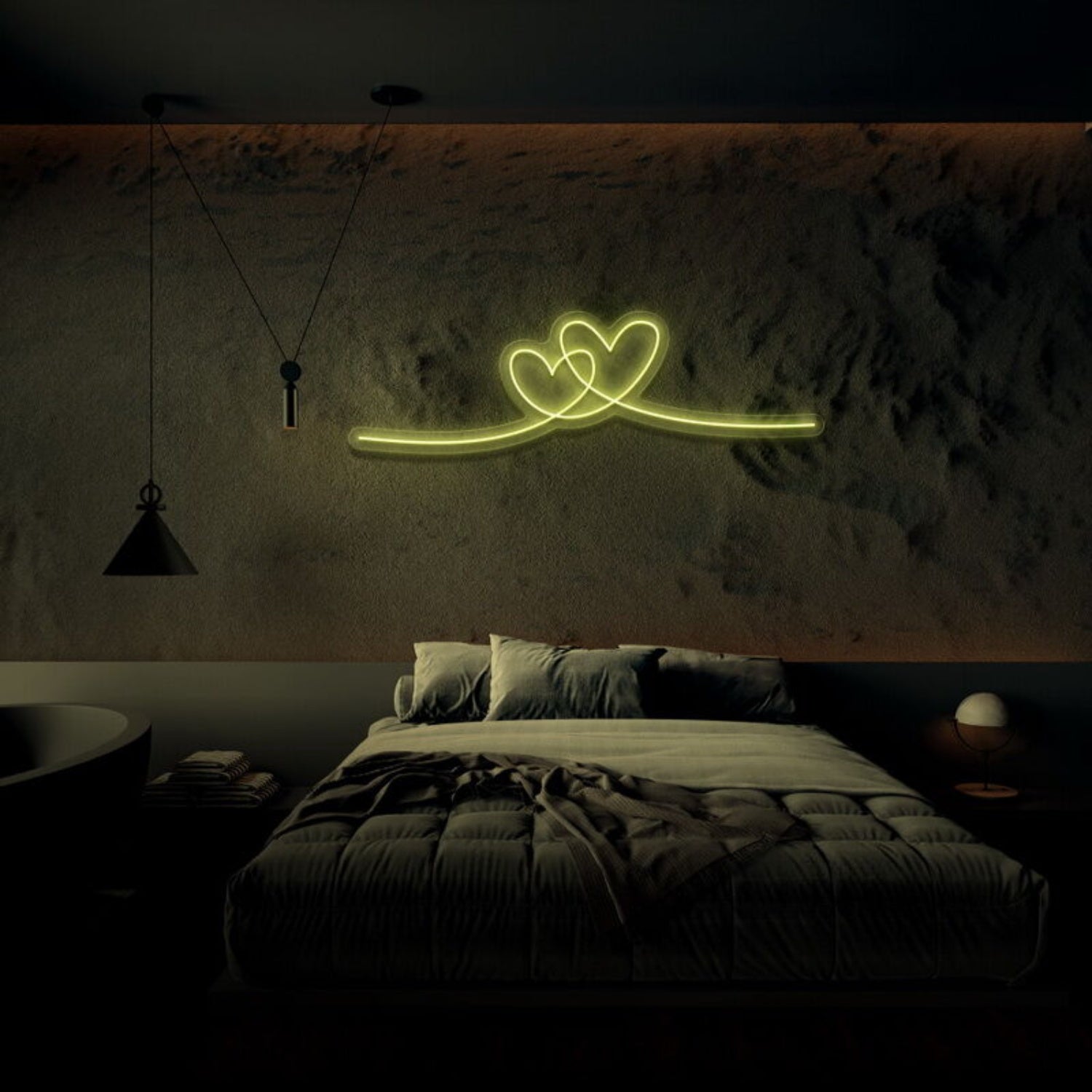 Double Heart Neon Sign Perfect For Romantic And Loving Spaces | Shineneon