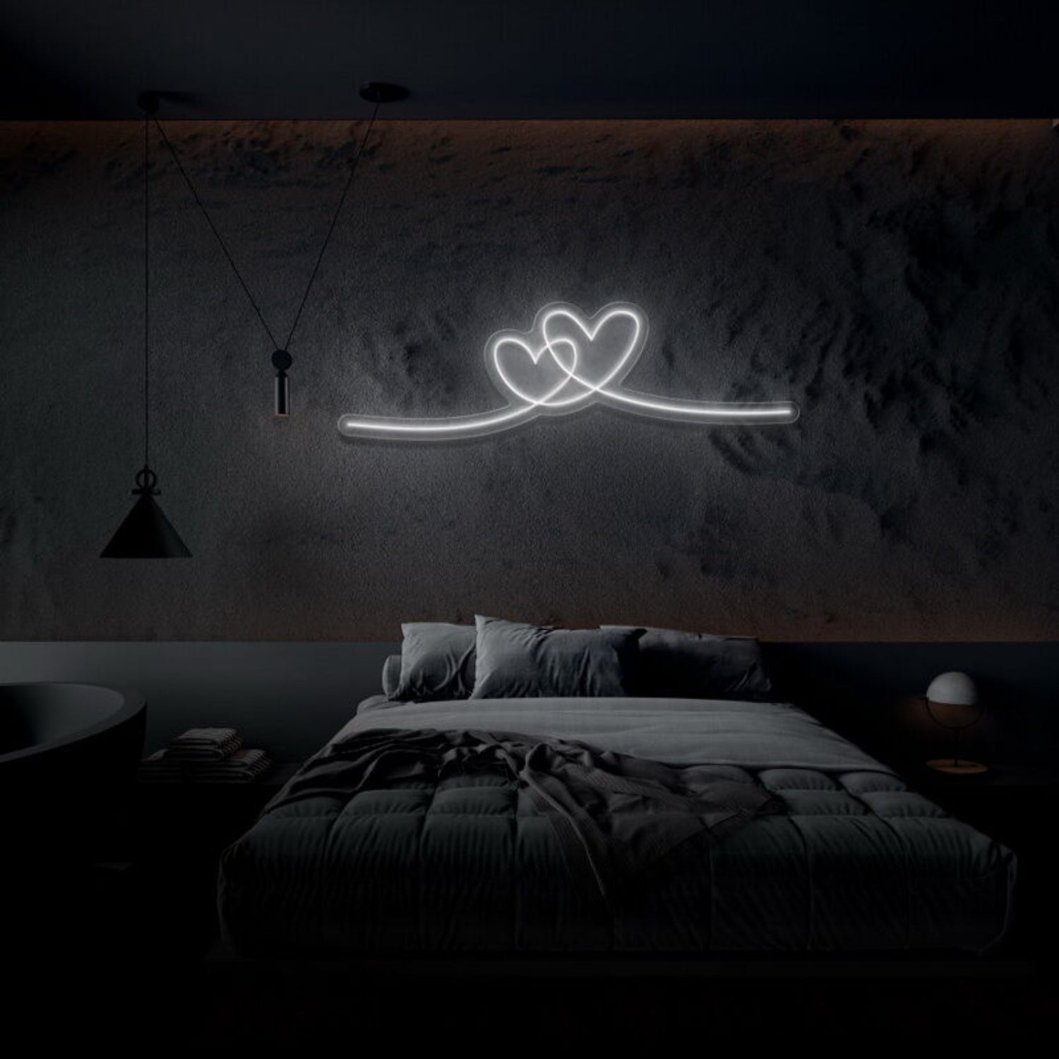 Double Heart Neon Sign Perfect For Romantic And Loving Spaces | Shineneon