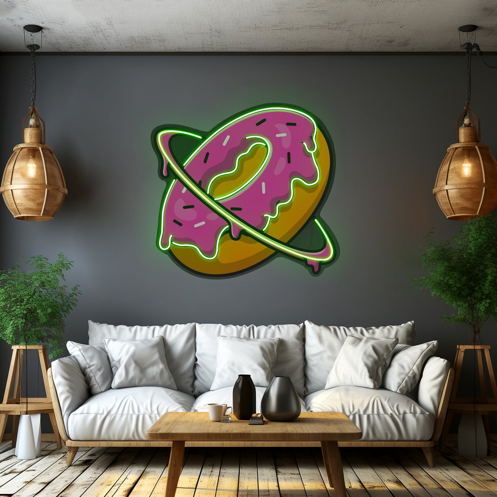 Doughnut Planet Led Neon Acrylic Artwork For Sale - Shineneon