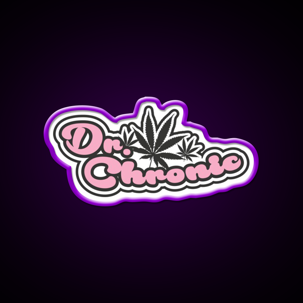 Dr Chronic Seeds Hemp Inspired Green Leaf Led Neon Sign Rgb Color