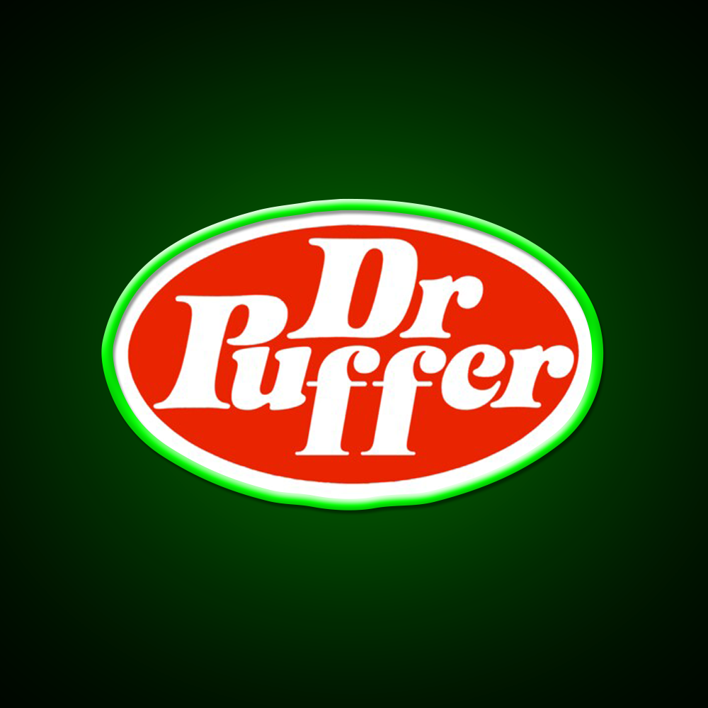 Dr Puffer Cola Hemp Inspired Green Leaf Led Neon Sign Rgb Color