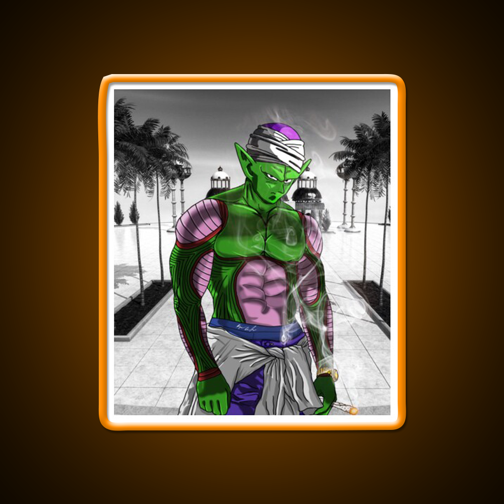 Dragon Ball Z Piccolo Hemp Inspired Green Leaf Led Neon Sign Rgb Color