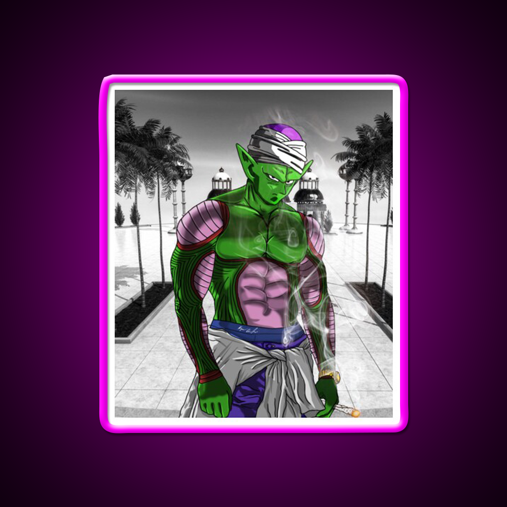 Dragon Ball Z Piccolo Hemp Inspired Green Leaf Led Neon Sign Rgb Color