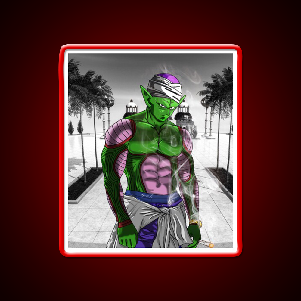 Dragon Ball Z Piccolo Hemp Inspired Green Leaf Led Neon Sign Rgb Color