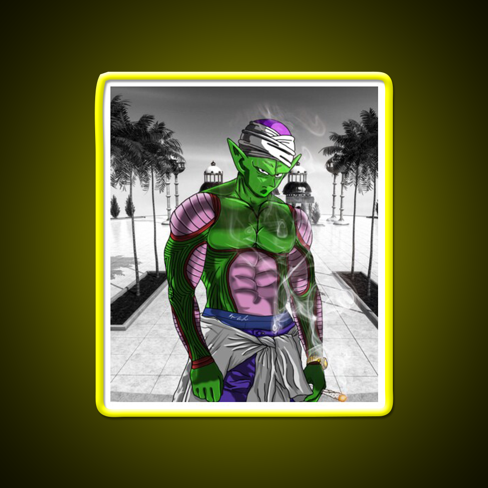 Dragon Ball Z Piccolo Hemp Inspired Green Leaf Led Neon Sign Rgb Color