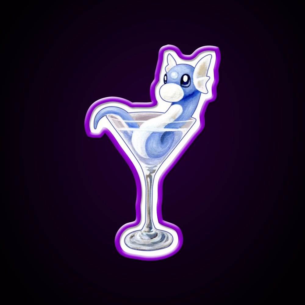 Dragon Martini Cocktail Bar Decor Led Neon Sign Rgb Color