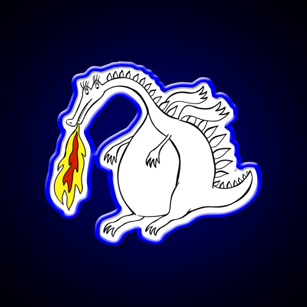 Dragon With Fire Asian Cultural Led Neon Sign Rgb Color