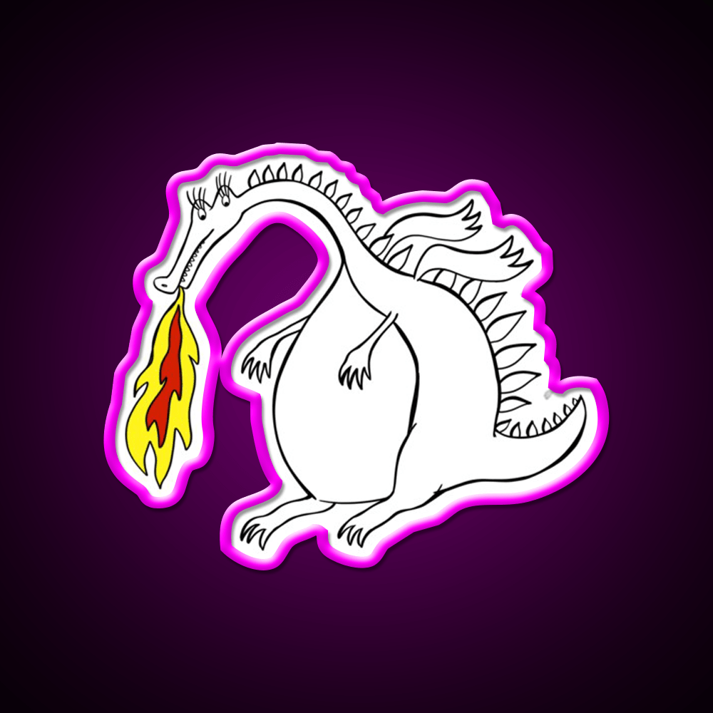 Dragon With Fire Asian Cultural Led Neon Sign Rgb Color - Shineneon