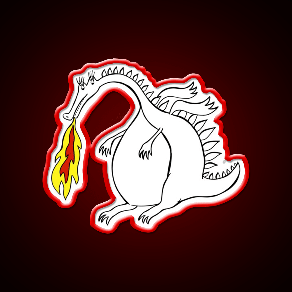 Dragon With Fire Asian Cultural Led Neon Sign Rgb Color - Shineneon
