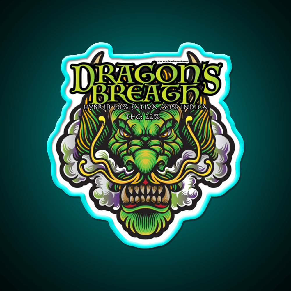 Dragons Breath Strain Art Hemp Inspired Green Leaf Led Neon Sign Rgb Color - Shineneon