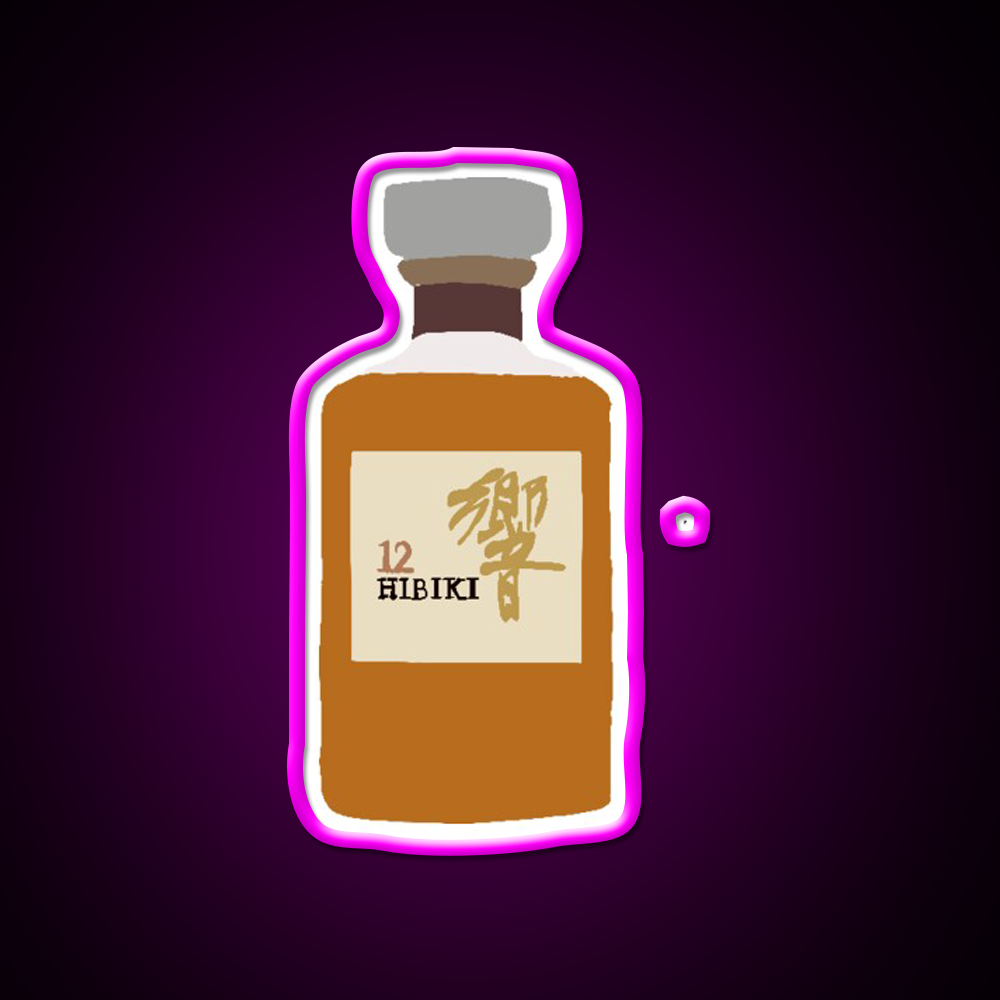 Drawn Hibiki 12 Whiskey Cocktail Bar Decor Led Neon Sign Rgb Color