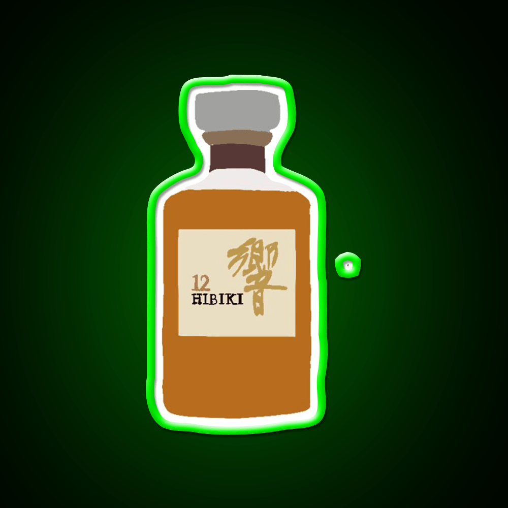 Drawn Hibiki 12 Whiskey Cocktail Bar Decor Led Neon Sign Rgb Color - Shineneon