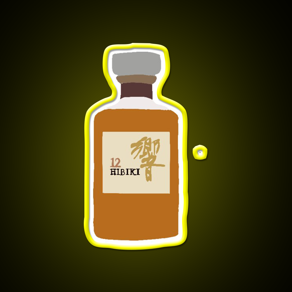 Drawn Hibiki 12 Whiskey Cocktail Bar Decor Led Neon Sign Rgb Color