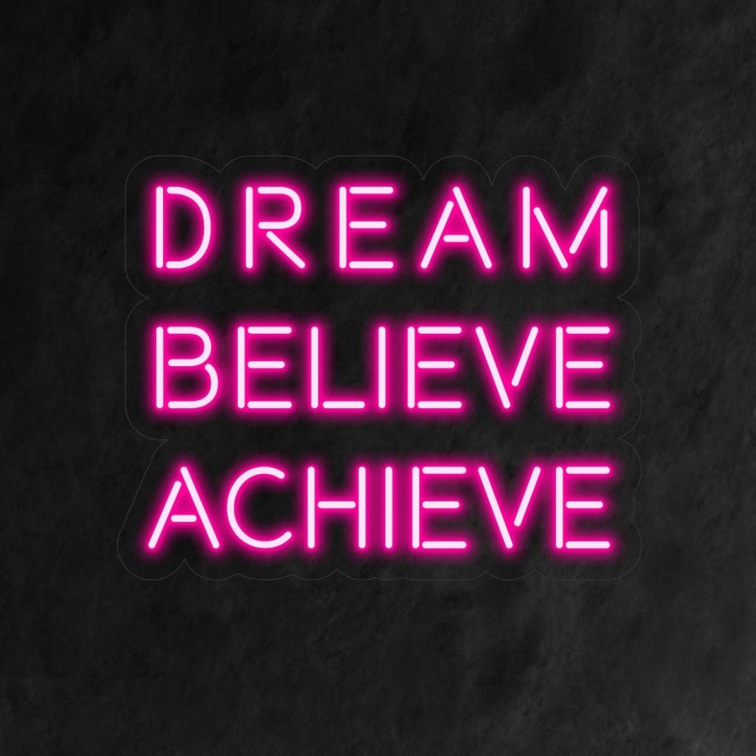Dream Believe Achieve Pink Led Neon Sign For Home Office Cafe Decor | Shineneon