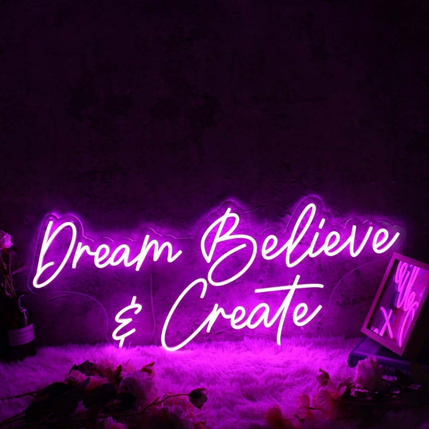 Dream Believe And Create Purple Led Neon Sign - Shineneon