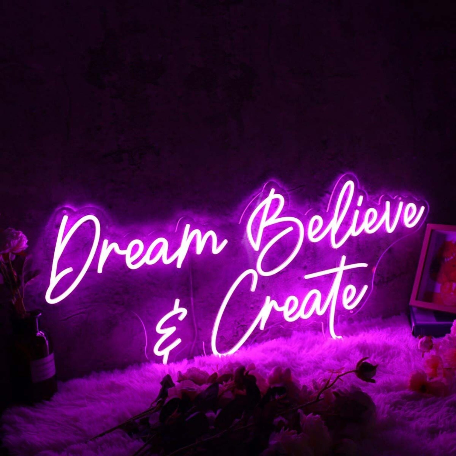 Dream Believe And Create Purple Led Neon Sign - Shineneon