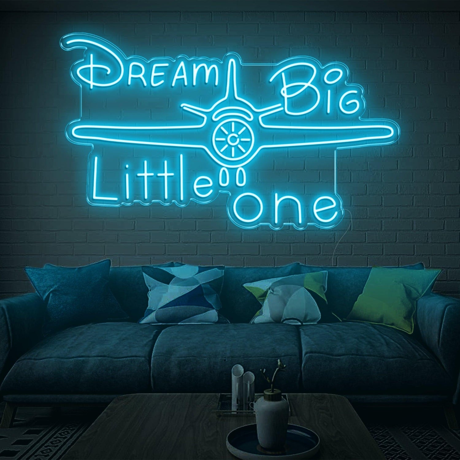 Dream Big Little One Pink Airplane Led Neon Sign For Kids Room Decor | Shineneon