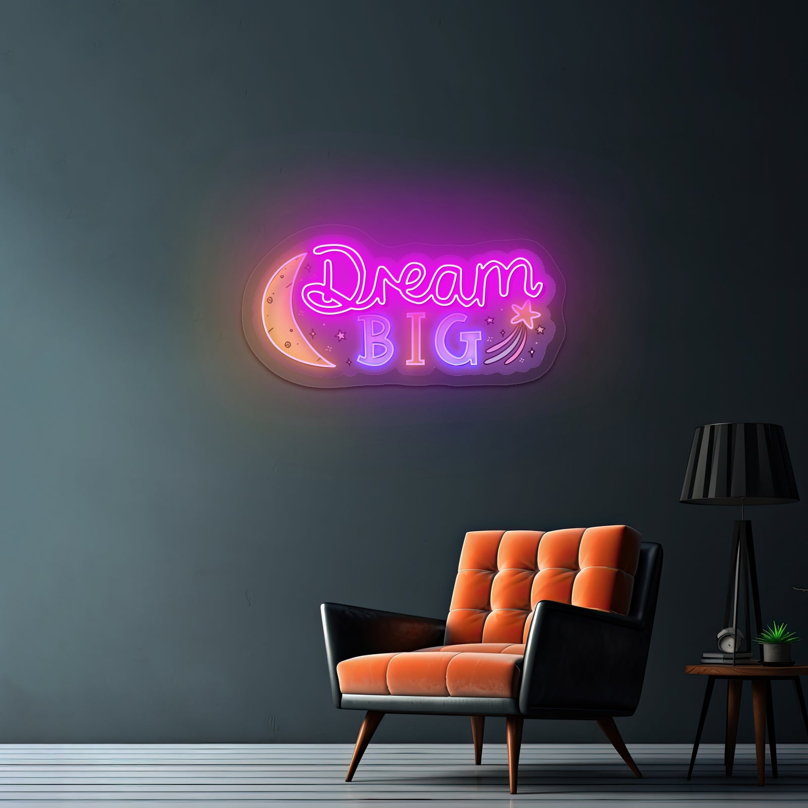 Dream Big Moon And Star Positivity Neon Signs For Sale