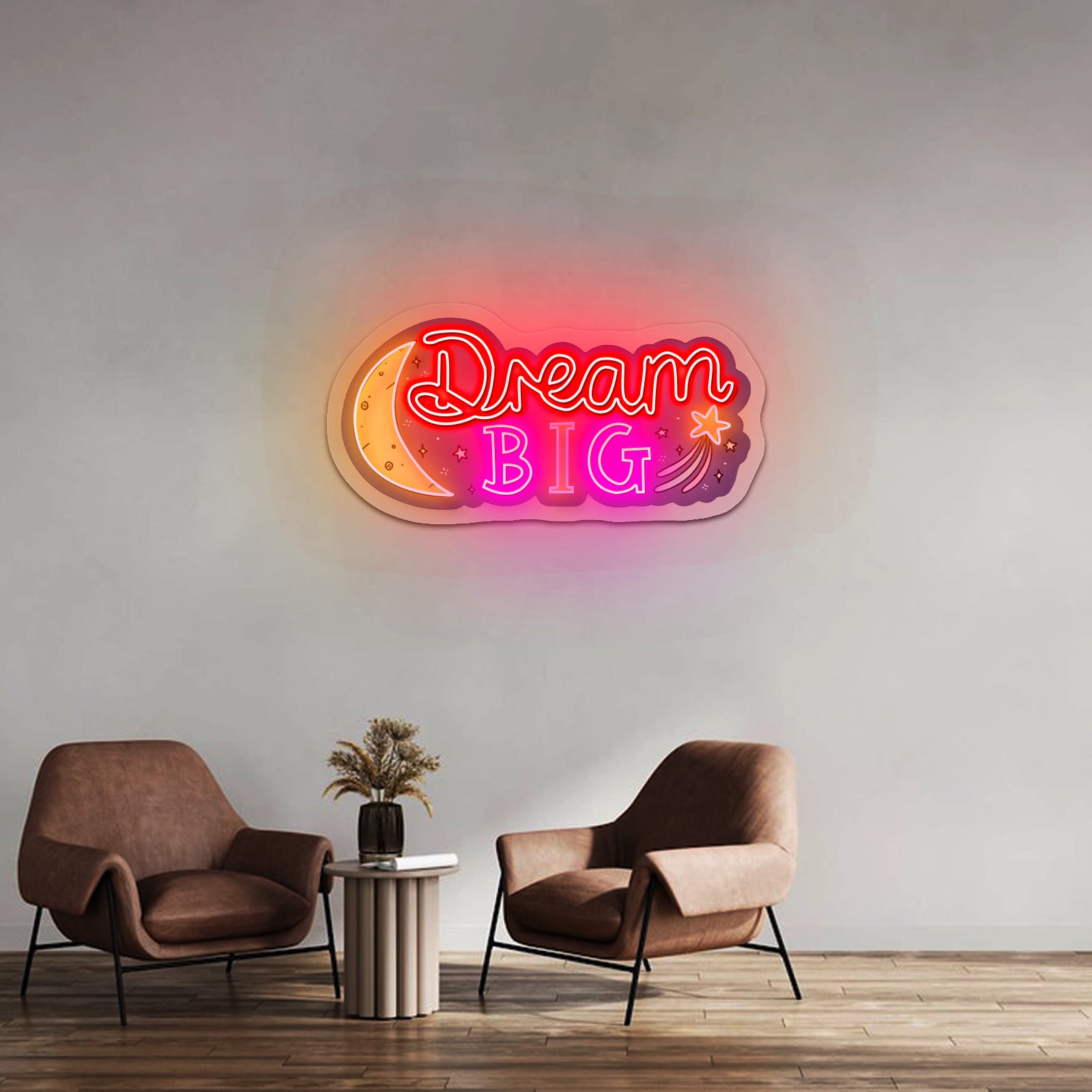 Dream Big Moon And Star Positivity Neon Signs For Sale