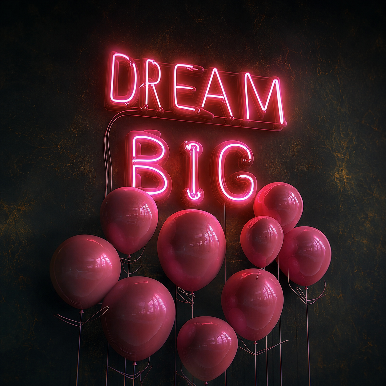 Dream Big Surrounded By Many Balloons LED Neon Sign - 01 Original Product Image