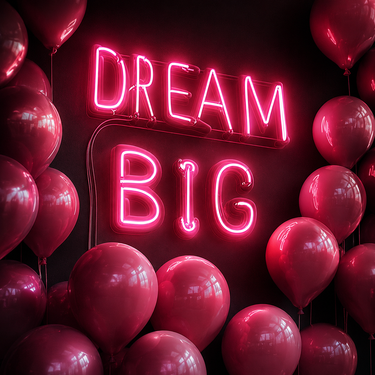 Dream Big Surrounded By Many Balloons LED Neon Sign - 02 High-Converting Product Image
