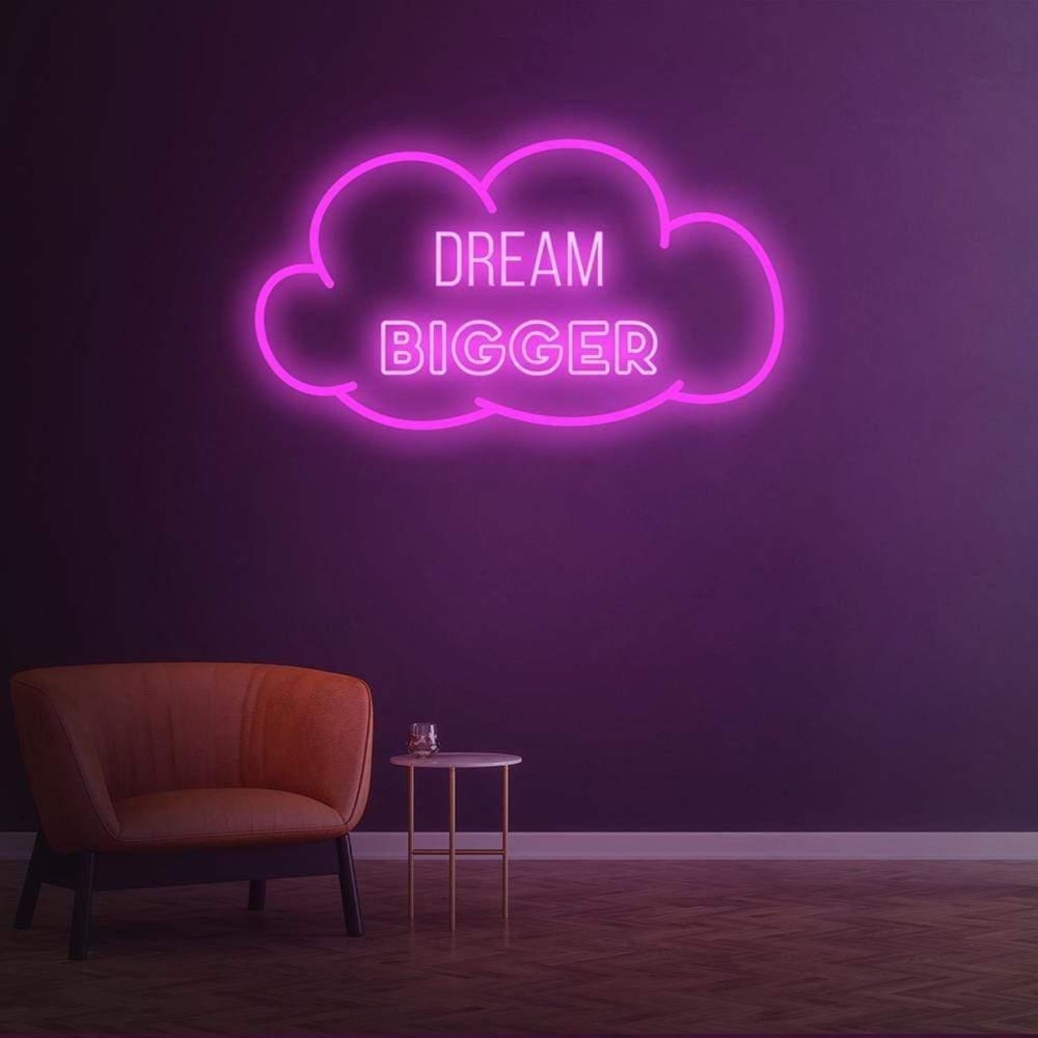 Dream Bigger Warm Yellow Cloud Led Neon Sign For Home Decor | Shineneon