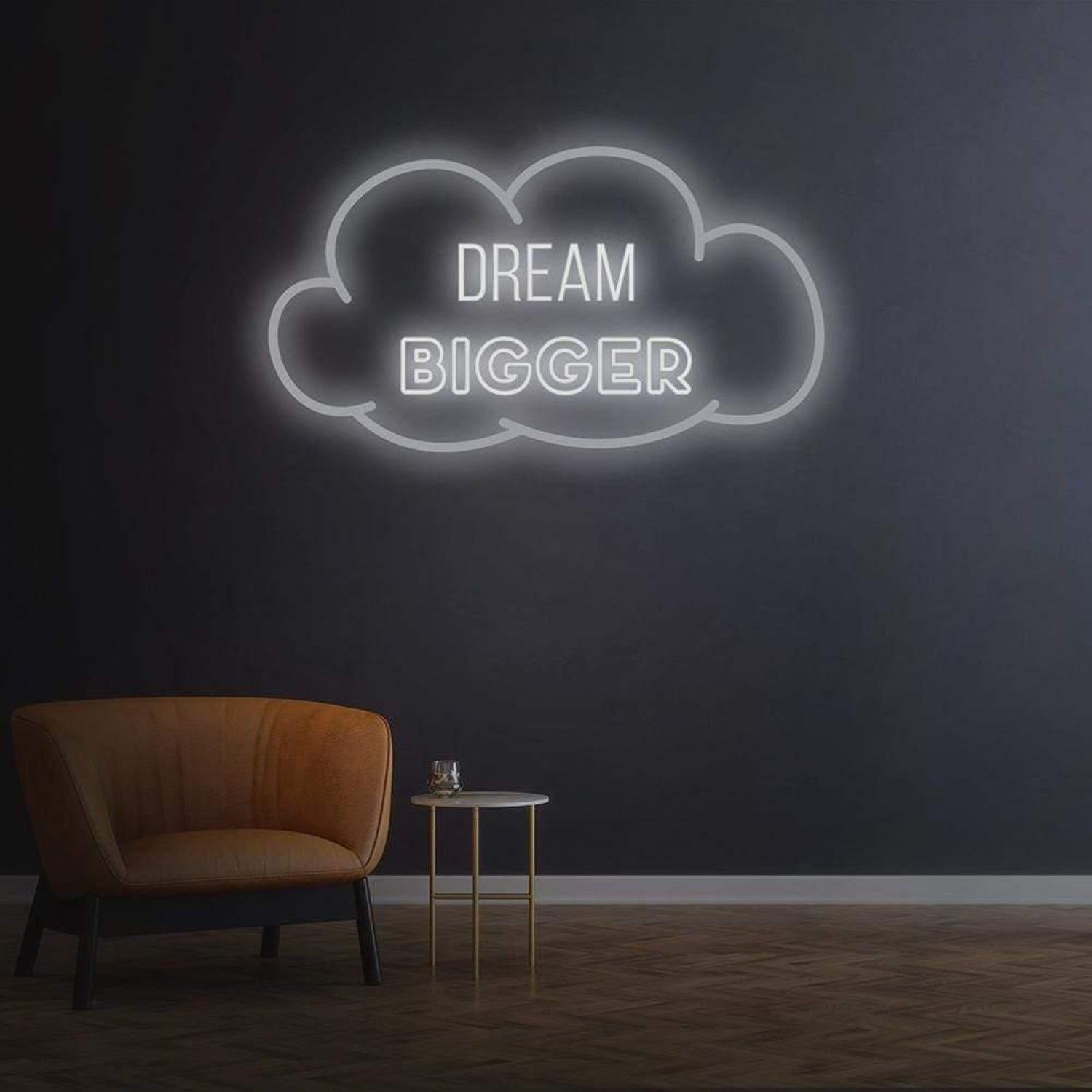 Dream Bigger Warm Yellow Cloud Led Neon Sign For Home Decor | Shineneon