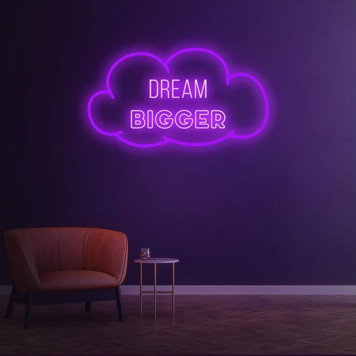 Dream Bigger Warm Yellow Cloud Led Neon Sign For Home Decor | Shineneon