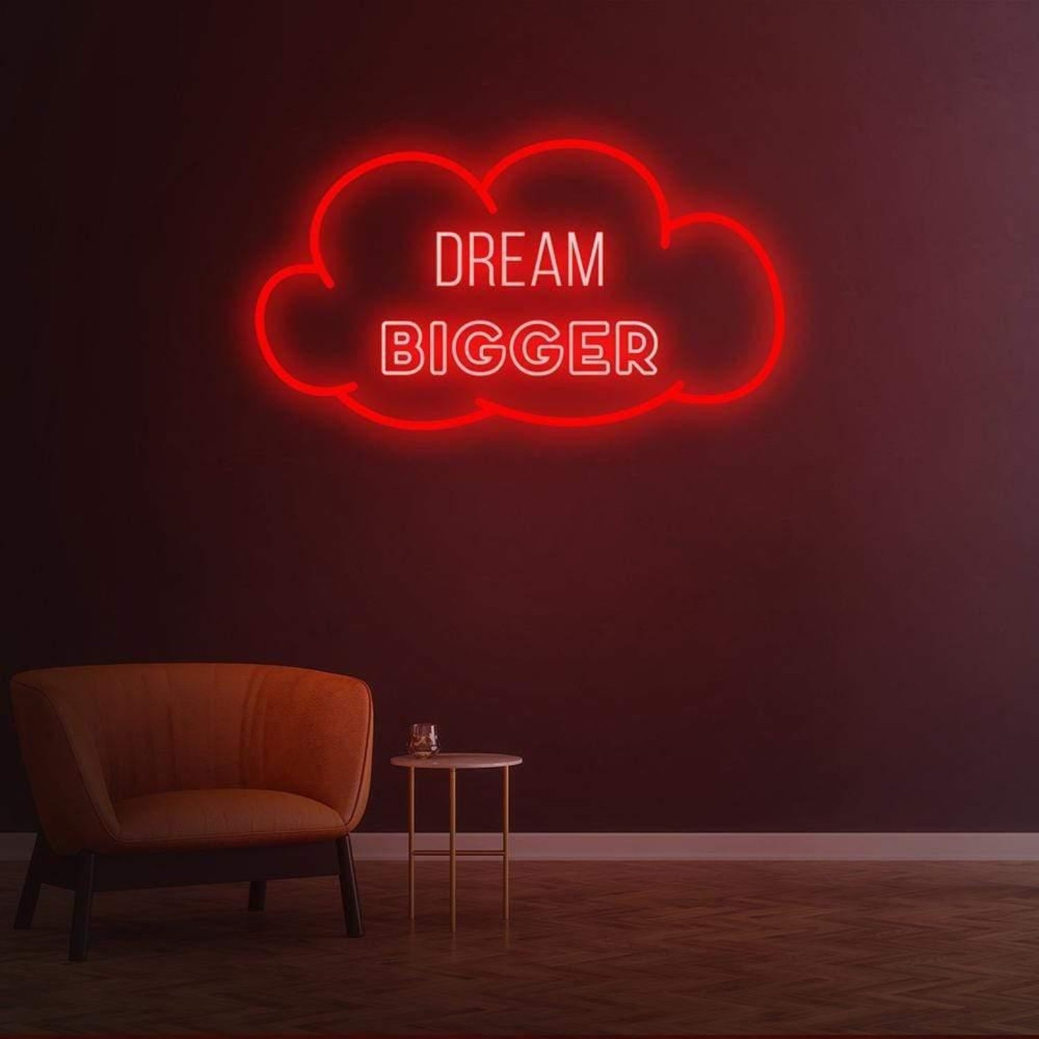 Dream Bigger Warm Yellow Cloud Led Neon Sign For Home Decor | Shineneon