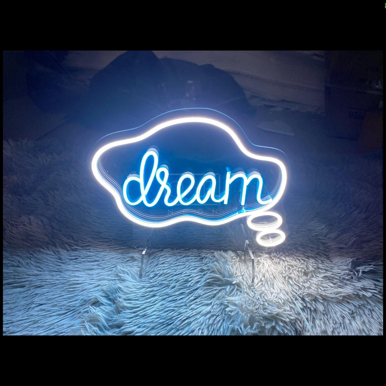Dream Cloud And Bubble Blue And White Led Neon Sign For Bedroom Studio Decor | Shineneon