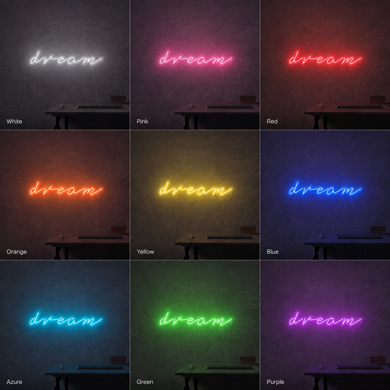 Dream LED Neon Sign Home Decor - 05 Color Grid