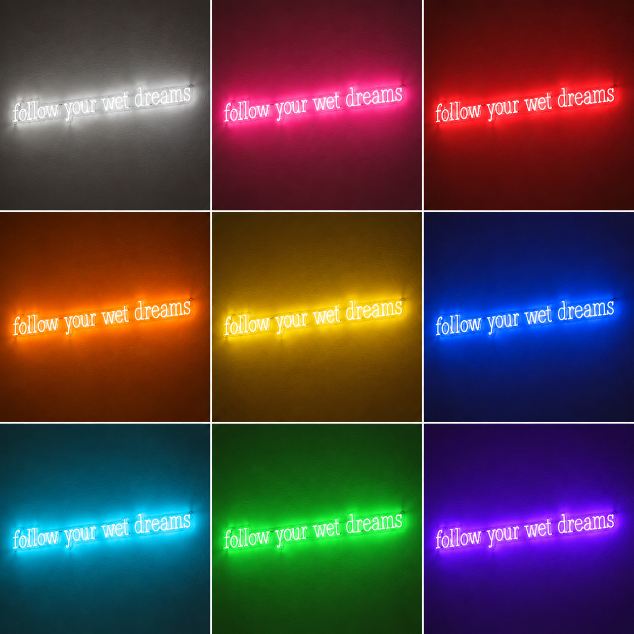 Dream Script Bedroom Wall Art LED Neon Sign Home Art color grid