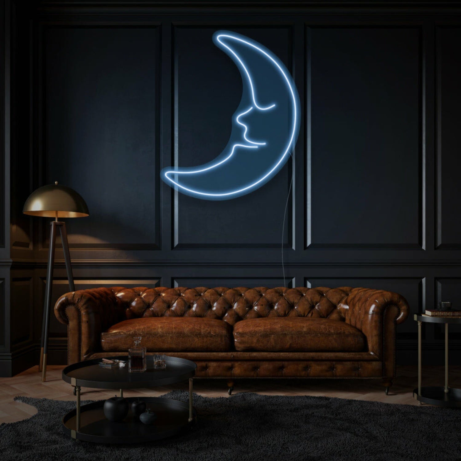 Dreamy Young Moon Neon Whimsical Nighttime Wonder - Shineneon