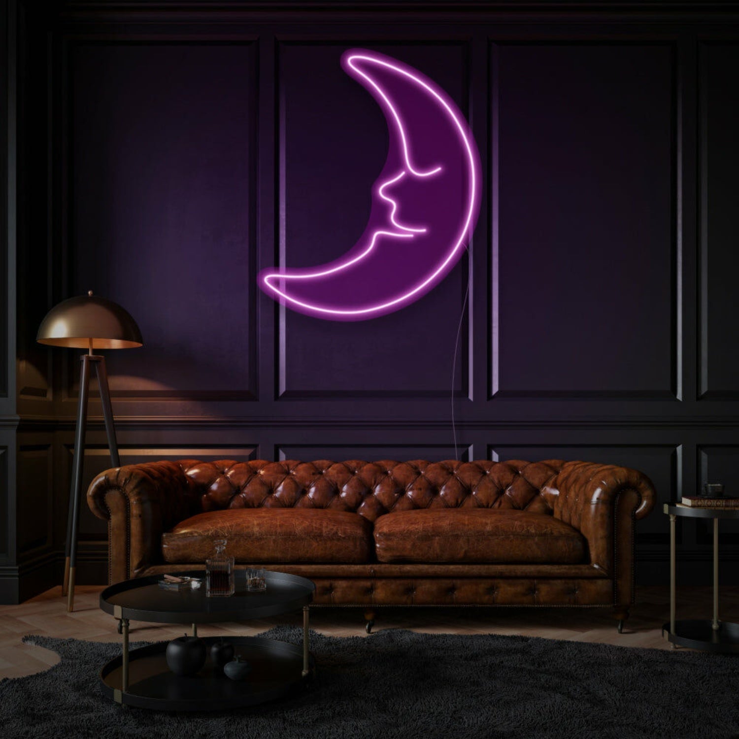 Dreamy Young Moon Neon Whimsical Nighttime Wonder - Shineneon