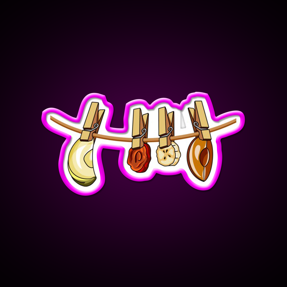 Dried Fruits Snack Food Led Neon Sign Rgb Color